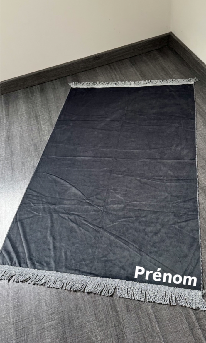 Tapis de prière extra fin personnalisé gris foncé