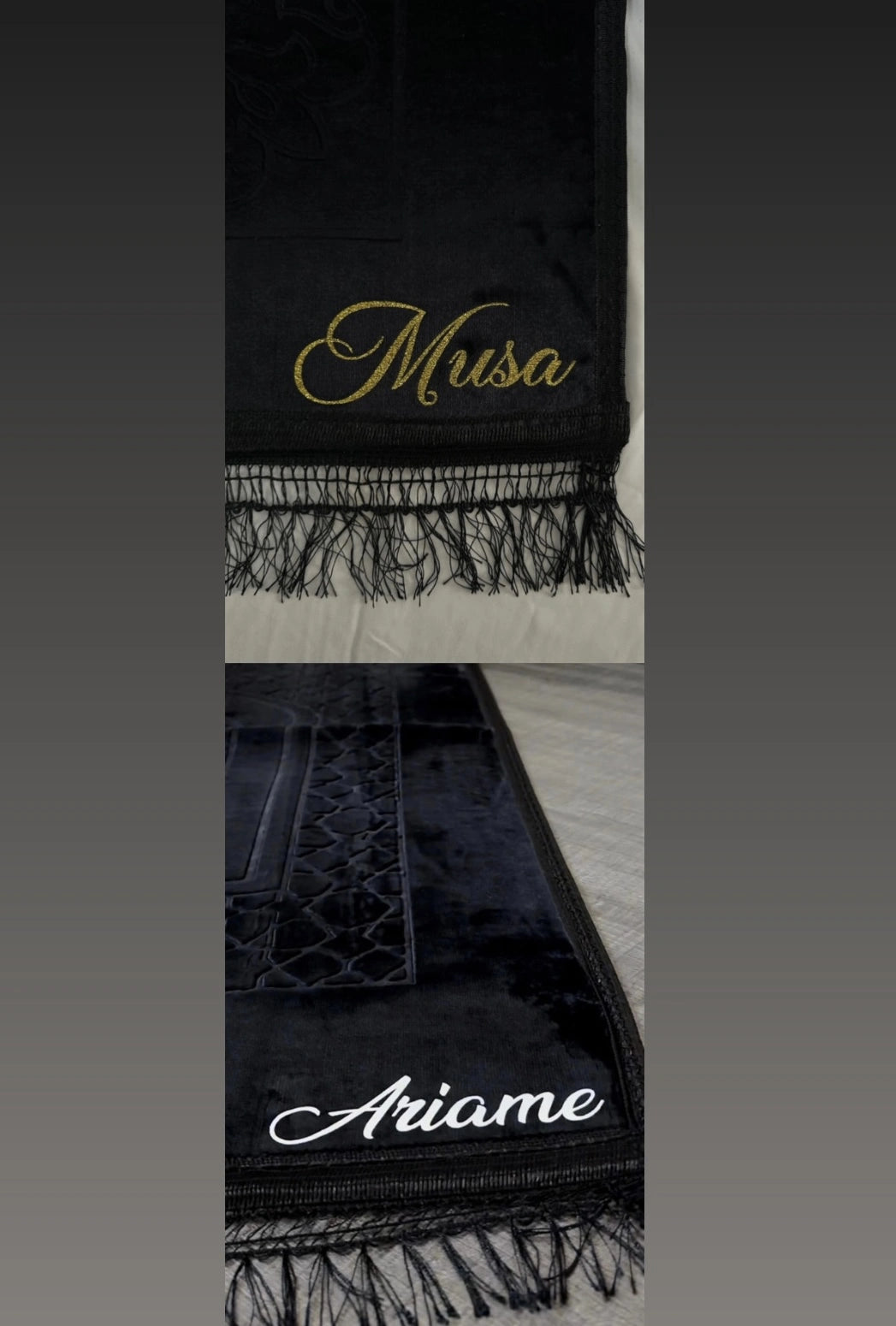 Tapis épais personnalisé noir